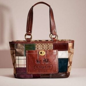 NEVER worn. Tags On Vintage COACH New WT Coach Multicolor Patchwork Leather Tote